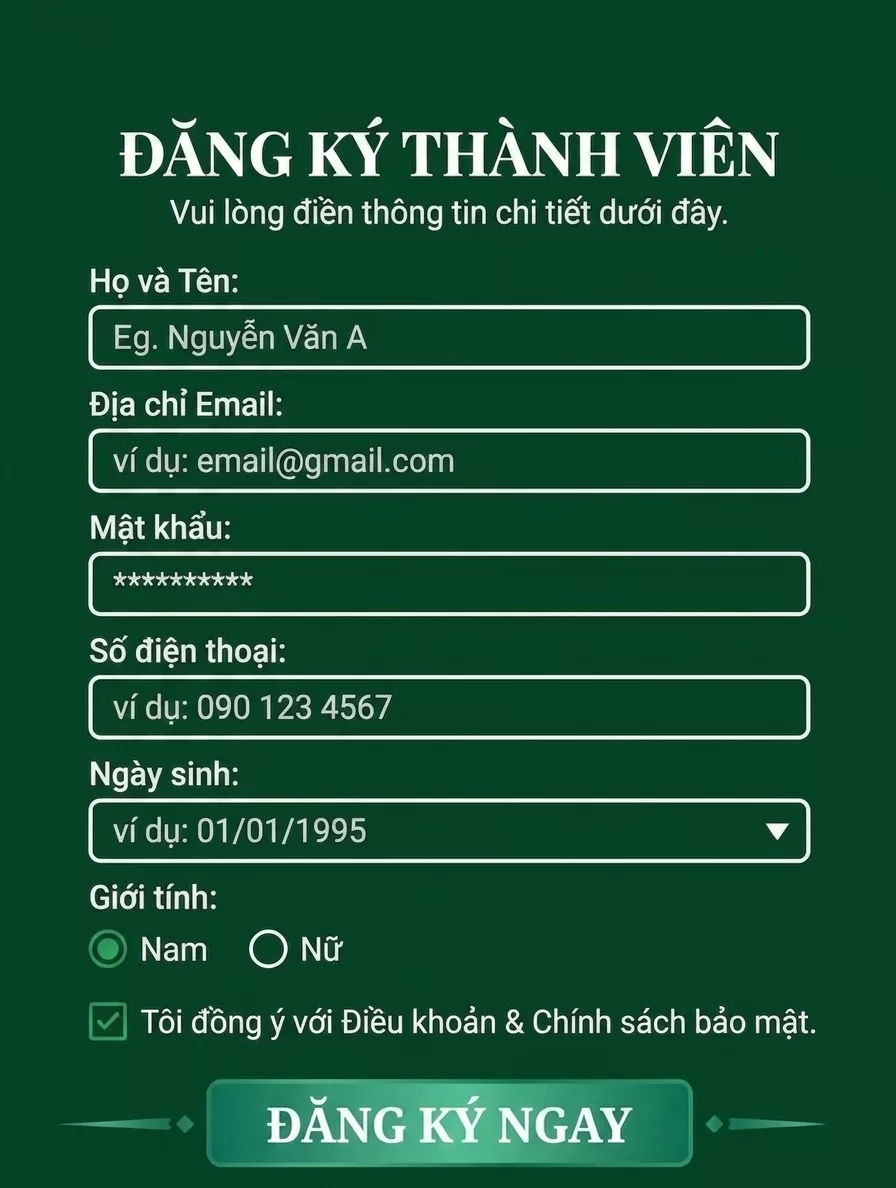 Biểu mẫu đăng ký tài khoản GO66